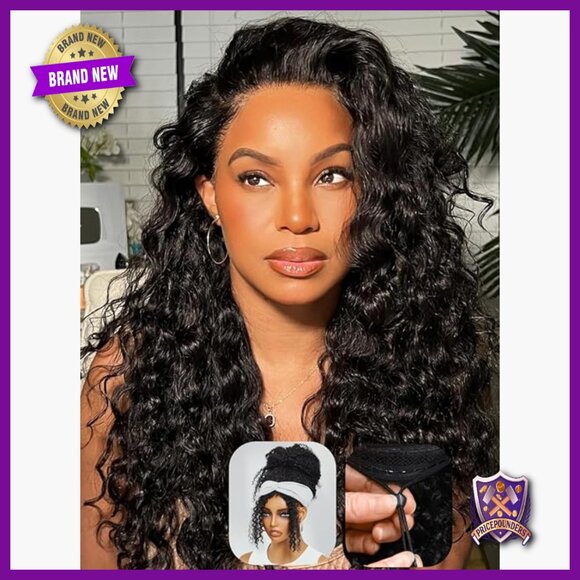 18 Inch Human Hair Half Wig Water Wave Glueless Drawstring Beginner Friendly main image 6